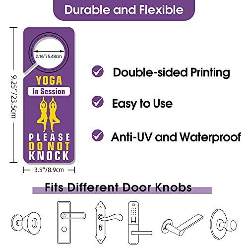 Psler DOOR-HANGER-YOGA 4 Pack Door Knob Hanger Sign Yoga In Session thumb #2