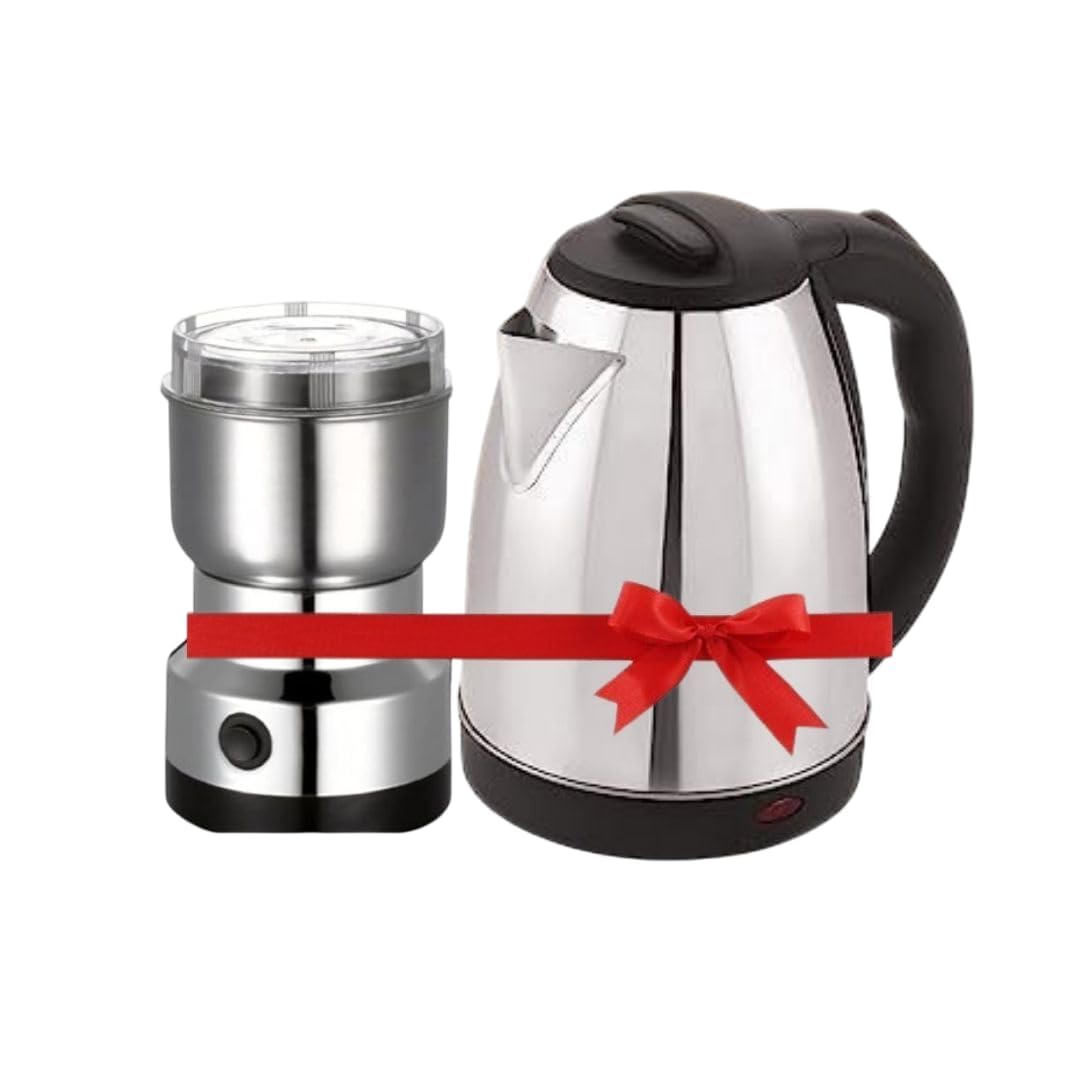 Pri s Electric Kettle & Grinder, 2L Capacity, Silver, Modern Design, Ideal for Coffee, Tea, Travel & Home Use-image-49