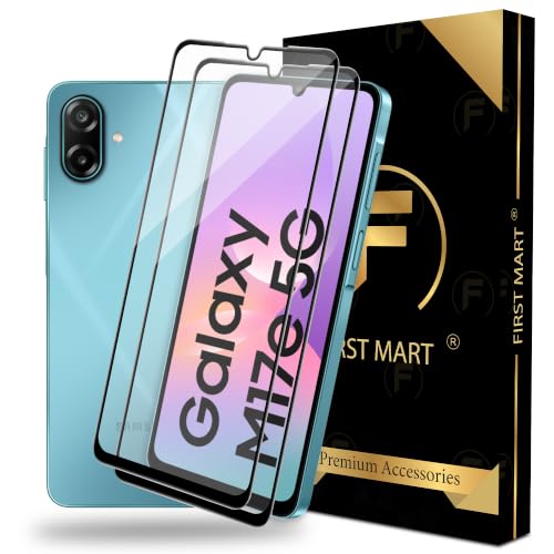 Image of FIRST MART Tempered Glass Screen Protector for Samsung Galaxy M17e / Galaxy F70e / Samsung M07 - Full-Glue Screen Guard, 3D Edge to Edge, HD Clear, Bubble-Free, Case-Friendly, Black, Pack of 2