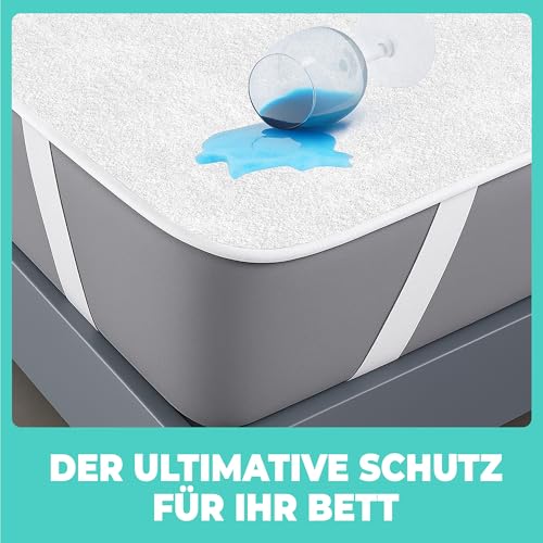 Matratzenschoner 140x200 cm wasserdichte Matratzenauflage aus Baumwolle Nässeschutz Inkontinenzunterlage Matratzenbezüg Atmungsaktive Anti-Allergie und Anti Milben für Bett und Matratze Waschbar