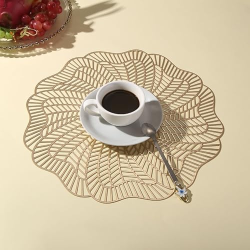 Set de table doré creux lavable rond 38 cm pour protéger votre table - 3