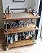 WGX Wood and Metal Wine Rack with Wheels Kicthen Bar Dining Room Tea Wine Holder Serving Cart Furniture