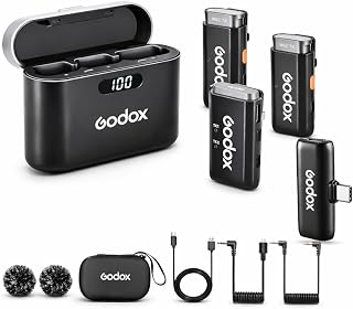 Godox WEC Kit2 4 in1 Wireless Microphone for Camera/PC/Laptop/Phones, 2.4G/20kHz, 200m Range, Noise Cancelling, 8H Use, Yo... Price In India