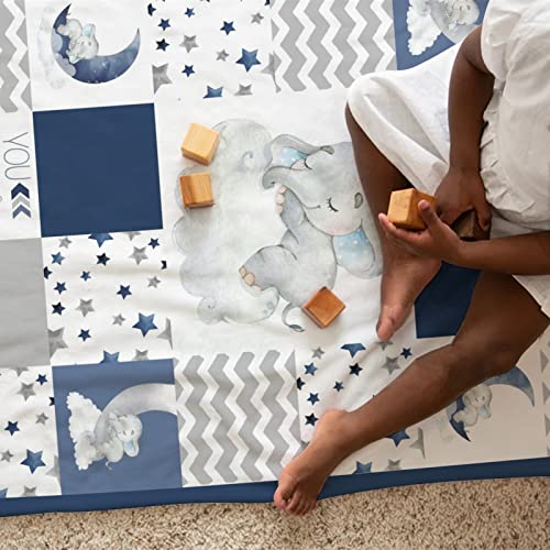 Hawskgfub Baby Toddler Boy Sleeping Elephant Blanket Blue, Nursery Dream Big Little One You Are So Loved Star Flannel Fleece Bed Swaddling Blankets, Soft Newborn Baby Shower Kids Crib Bedding 30 X 40 #TOP2
