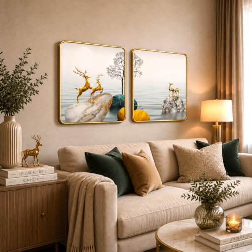 Image of RANDOM Premium Square Wall Painting Set of 2, 38 x 38 cm