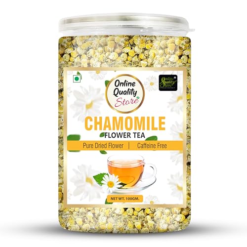 Image of Online Quality Store Chamomile Flower Tea - 100g | Caffeine Free Herbal | Boost Immunity | Detox | Sleep & Stress Relief | 100% Natural Flower Leaves