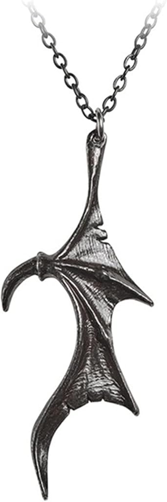 Necklaces for Women Pendant Fashion Jewelry Couple Necklace Personality Gothic Punk Style Retro Devil Wing Love Heart Shape Pendant Necklace Jewelry Accessory Valentine Gift for Her