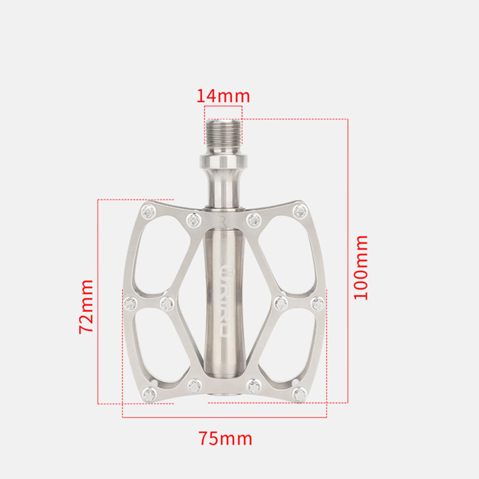 Fahrrad Titanlegierung Pedal, Aluminiumlegierung Anti-Rutsch Radfahren Pedale 14mm Universalgewinde Sealed Bearing Mountainbike Pedale für Straße BMX MTB