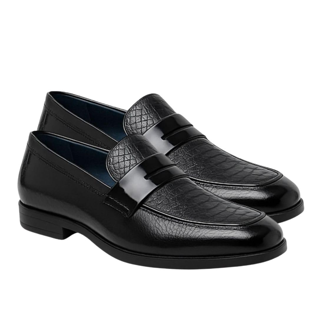 Men's Patent Leather Shiny Loafers | Shining Shoes for Wedding Party and Festivals | Flexible TPR Sole and Comfortable Cushioned Insole | Stylish Shoes for Kurta Pajama Jeans & Sherwani-picture-12