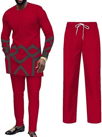 African Clothes for Men Sets Dashiki Outfits Slim Fit Long Sleeve African Mens Clothing Casual African Tracksuits