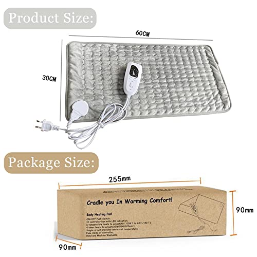 Almofada de aquecimento de fisioterapia de 60x30cm, cobertor de aquecimento elétrico com 6 configura