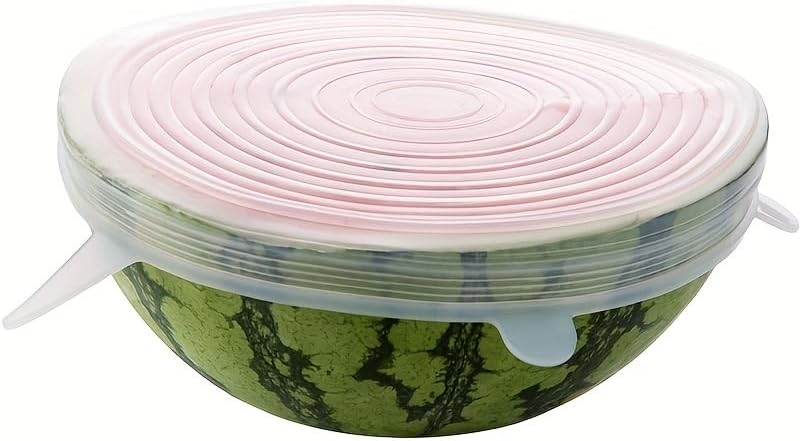 Miniatura 9 de Juego de 6 tapas elásticas de silicona reutilizables, juego de seis piezas de fundas de silicona para conservar frescos, fundas elásticas para