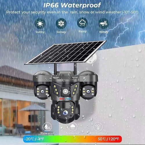 Image of smars 12 MP Full HD Tripple Lens 4G Solar Powered CCTV Camera | K7 Manual Side Rotation| Auto Tracking | Human Detection | Color Night Vision | Two-Way Audio