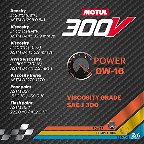 Motul 110855 300V 0W-16 Aceite Motor Sintético 2 L miniatura 6
