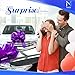 Mata1-USA - Huge Car Bow - Purple, 18 Inch - Big Gift Wrapping Bow for Large Gift Decoration - Giant Size for Indoor & Outdoor Use - 20 Loops & 4 Stickers