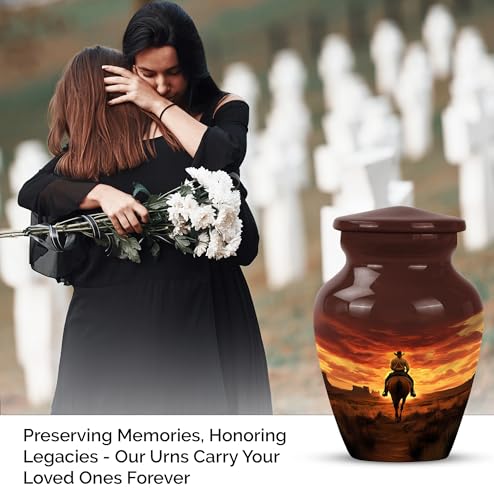 Image of Cowboy Urn - Small Urn for Human Ashes Keepsake - Urns for Ash Adult Male - Mini Urns for Human Ashes - Cremation Keepsakes for Ashes for Women - Size 3 Inch, Pack of 4