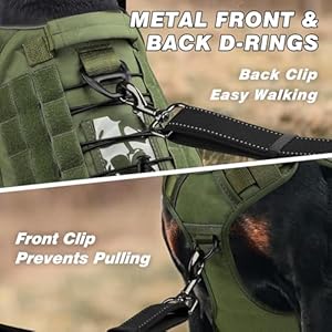 WINGOIN Tactical Dog Harness for Large Dogs, Heavy Duty No Pull Dog Harness with Handle, Adjustable Reflective Military K9 German Shepherd Big Size Dog Vest for Training, Walking, Hiking, Green (L) WINGOIN Tactical Dog Harness for Large Dogs Heavy Duty No Pull Dog Harness with Handle Adjustable Reflective Military K9 German Shepherd Big Size Dog Vest for Training Walking Hiking Green L