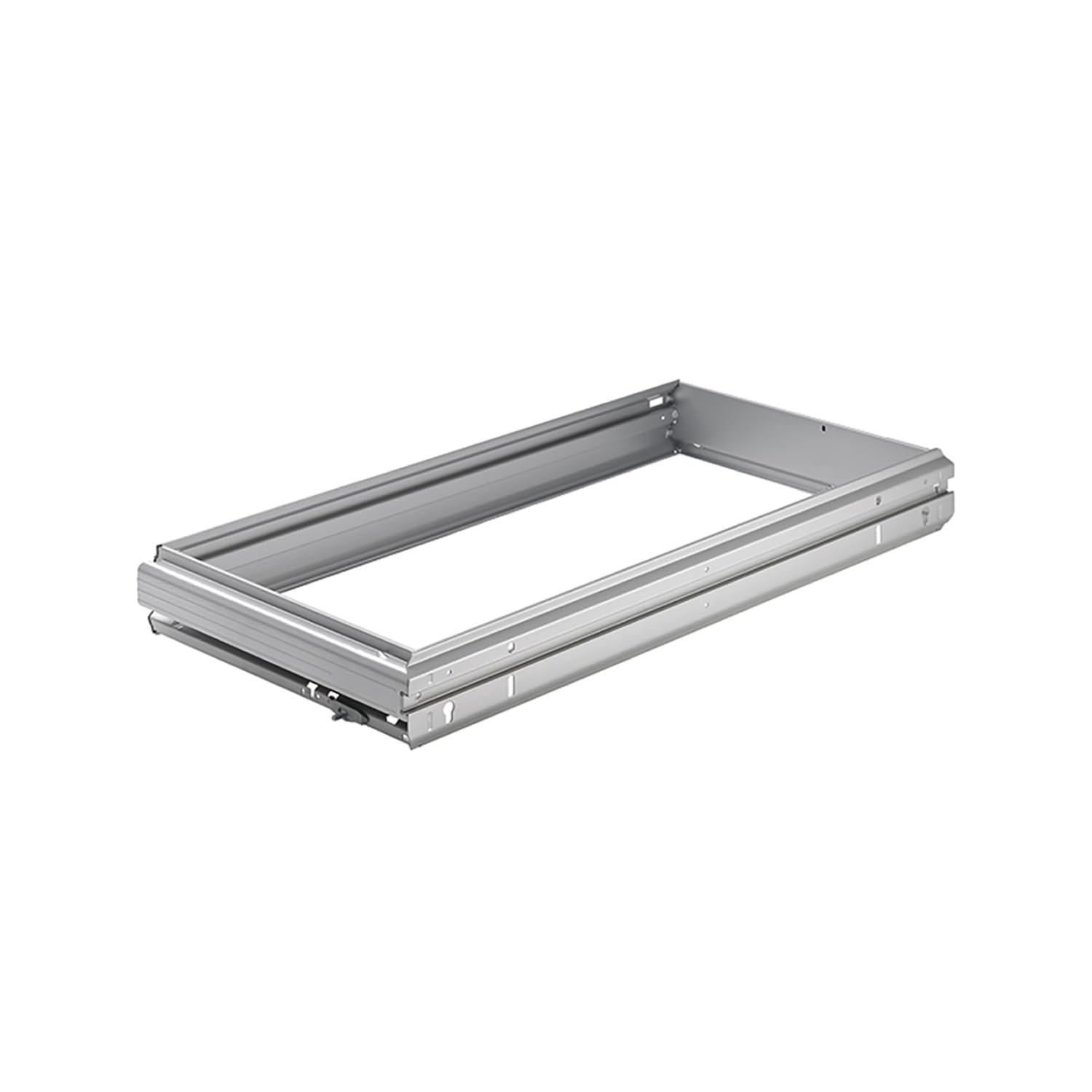 Hettich 9011908 Systema Top 2000-Cornice per cartelle sospese, per pareti di armadi, 1000 x 400 mm, 2 x A4, Effetto Alluminio in Acciaio, Argento