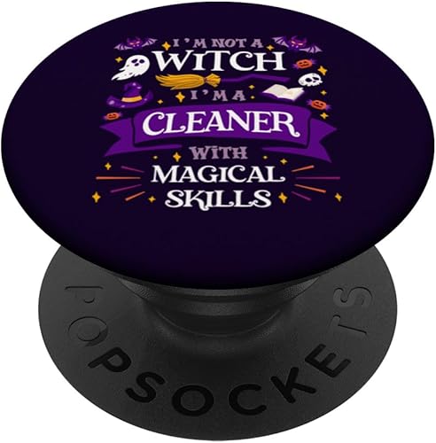 Miniatura 1 de Ain't a Witch - Cleaner With Magical Skills Halloween Women PopSockets Swappable PopGrip