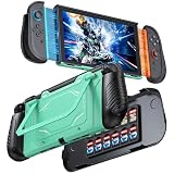 FYOUNG Custodia protettiva agganciabile per Switch 2 con cover anteriore rigida in PC, cavalletto regolabile, 12 slot per schede di gioco, impugnatura in TPU per joycon, accessori antiurto e