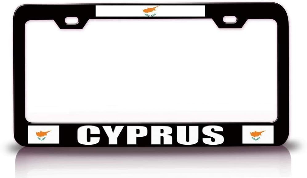 Cyprus Flag Metal Car SUV Truck License Plate Frame Bl w36