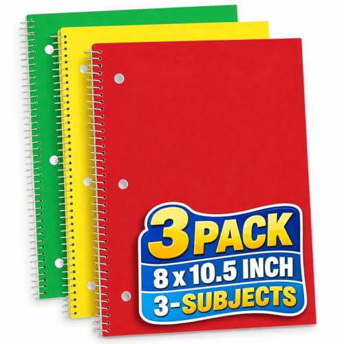 Cahier à spirale anti-gaspillage de place avec 3 sections pour tout noter