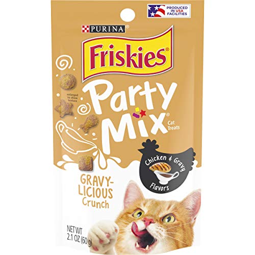 Purina Friskies Made In Usa Facilities Cat Treats, Party Mix Crunch Gravylicious Chicken & Gravy Flavors - (10) 2.1 Oz. Pouches #TOP7