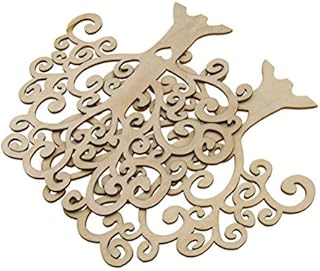 ROSENICE 2pcs Wooden Tree Embellishments Hole Love Heart Shaped for DIY MDF Family Tree Craft