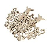 ROSENICE 2 Stück Holz-Baumverzierungen Loch Liebe Herz geformt für DIY MDF Stammbaum Handwerk