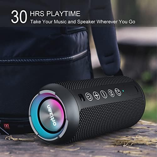 Ortizan Portable Bluetooth Speaker (1st Gen), IPX7 Waterproof, Wireless, Big Sound and Deep Bass, TWS Pairing, 30Hrs of Playtime, for Home/Party/Outdoor/Beach, Birthday Gifts for Men Women - Black - 3
