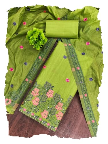 Image of DEVANGI Women's Jamdani Cotton Unstitched Suit & Dupatta Material