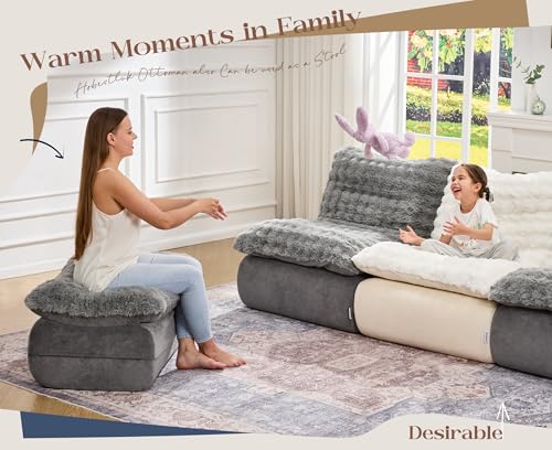 Image of Hobestluk Small Couch Sofa Chaise Lounge Chair Recliner Chair with Footrest