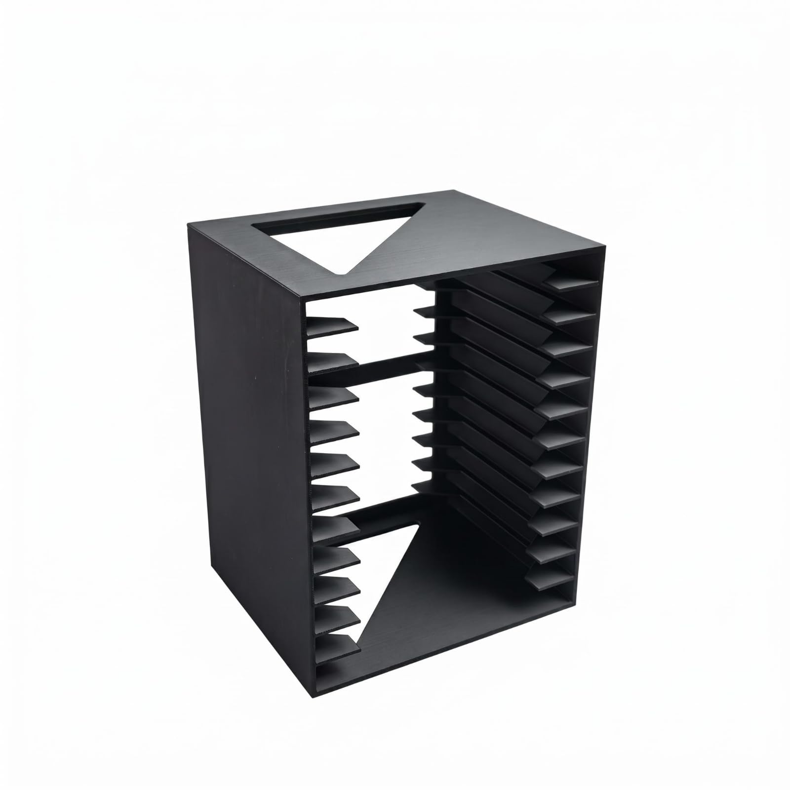 Slotted Desktop Cd Organizer Polished Finish CD Storage Rack Rigid Plastic uncoveredFrame Disc Organizer Sturdy, Black, Vertical | Home & Garden | Furniture | CD & Video Racks-image-16