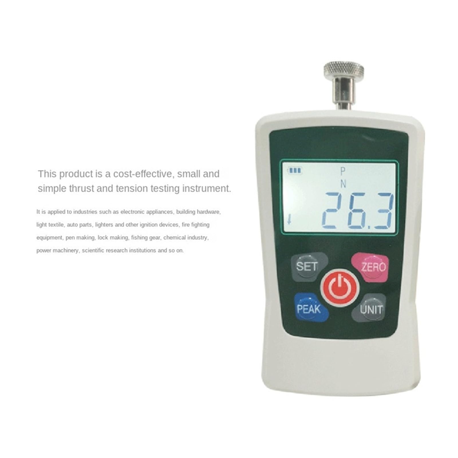 Dinamómetro portátil digital de 500 N con pantalla LCD for la enseñanza de física mecánica en laboratorios escolares. Varias pruebas(100N/10kg)