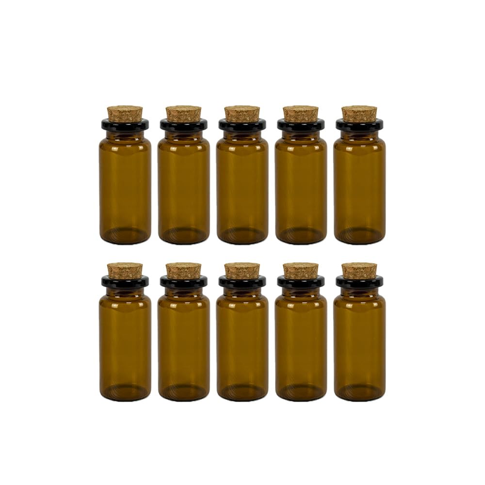 Bouteilles en verre marron 10ml pour décoration de mariage et tables de fête champêtre