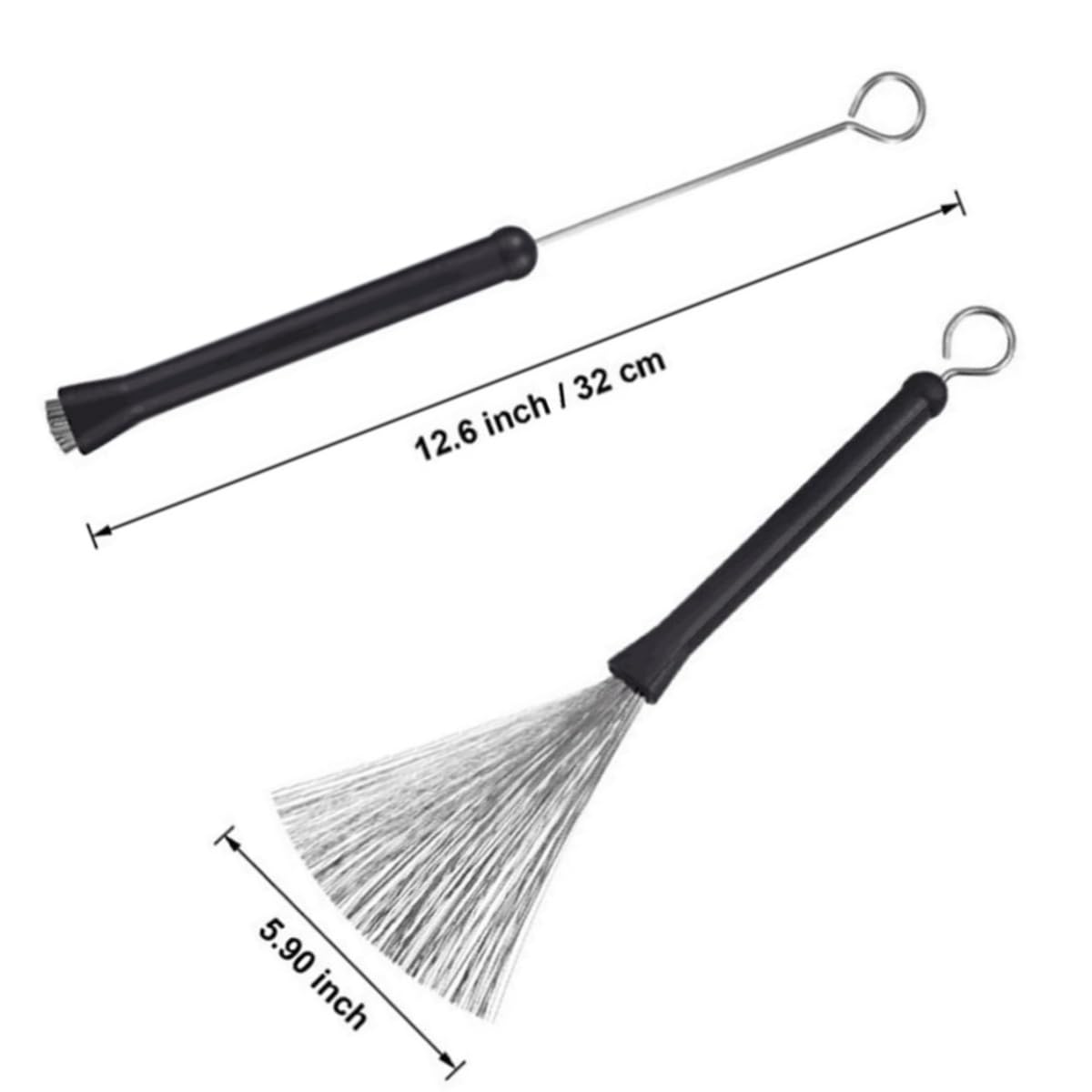 Balais à Percussion,1 Paire Brosses à Tambour Rétractable Brosses à Tambour avec Poignées en Caoutchouc Confortables pour Batterie Jazz