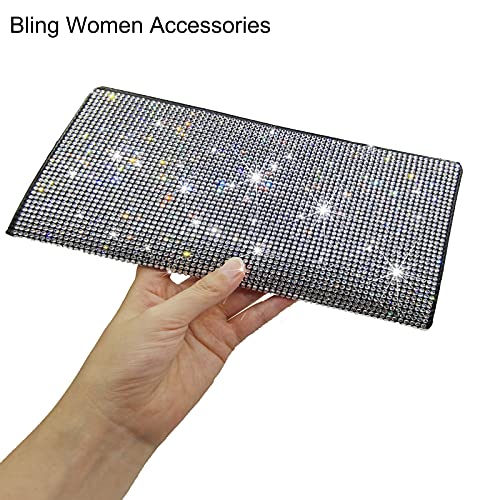 Lifutopia Bing Rhinestone Car Registration And Insurance Document Holder, Glitter Card Holder, Lether Vehicle Accessories Car Essentials Glove Box Organizer Wallet Case White #TOP3