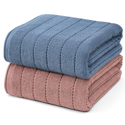 Consejos para Comprar Toallas Baño que Puedes Comprar On-line. 46 YURIRIA Juego de Toallas de Bano 2 Pack Alta Calidad 100% Algodón Toalla de Baño Altamente Absorbentes de Secado Rápido para Múltiples Aplicaciones(Rojo+Azul)