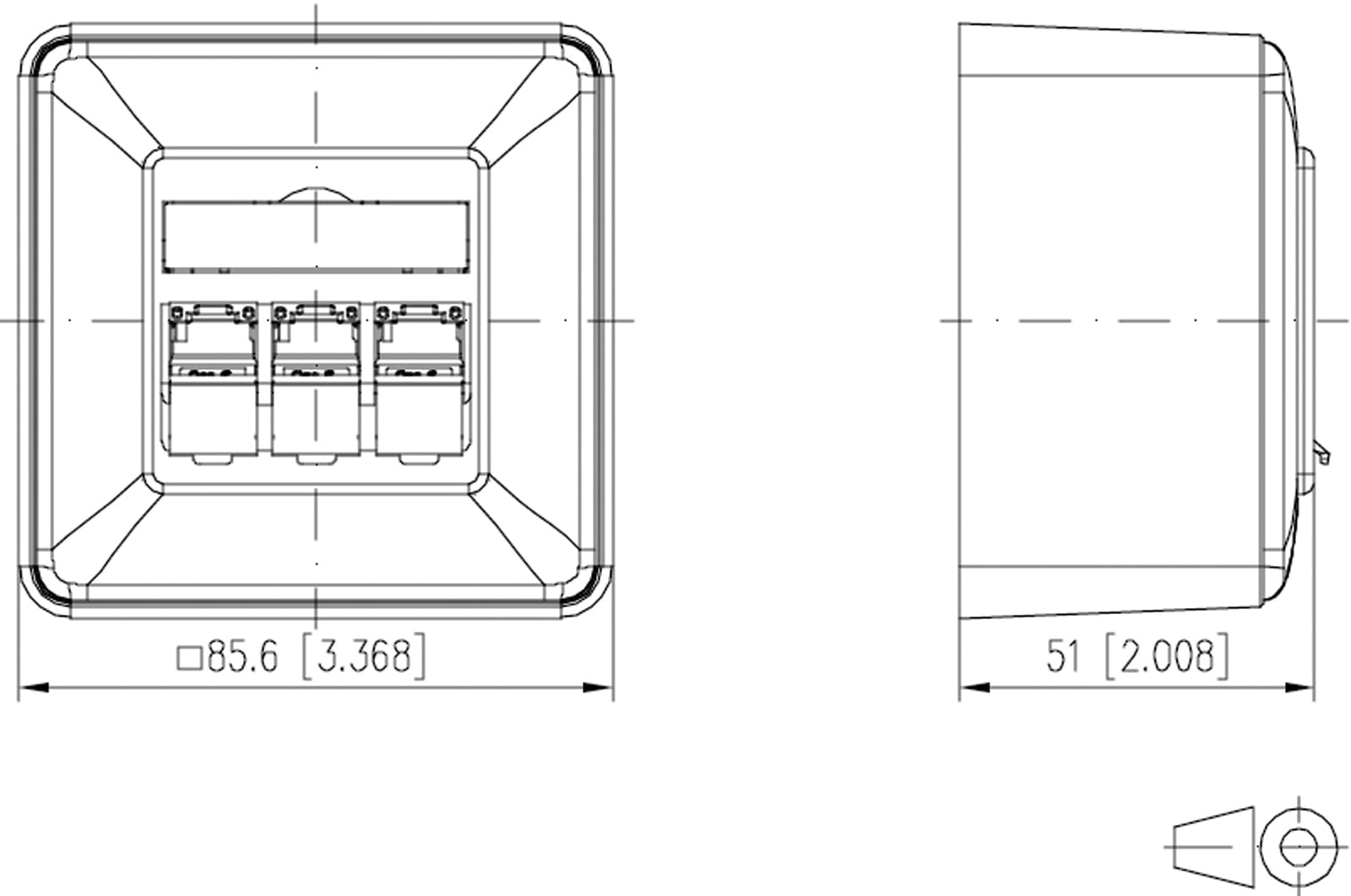 METZ CONNECT C6Amodul 3 ports 180°M AP blanc pur