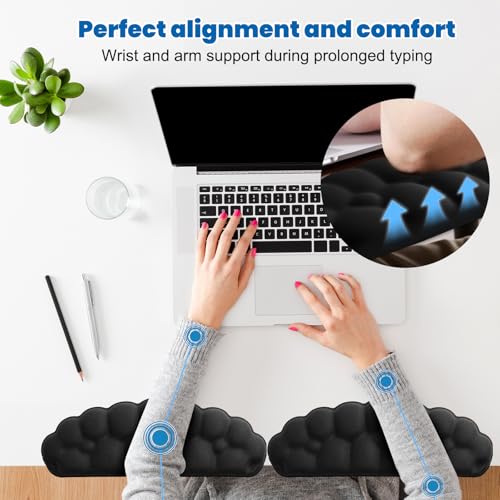 Image of Arm Rest for Desk, Cloud L-Shaped Memory Foam Elbow Pads with Non-Slip Base, 2-Piece Ergonomic Desk Edge Cushion & Wrist Rest for Computer Keyboard, Office and Home Use