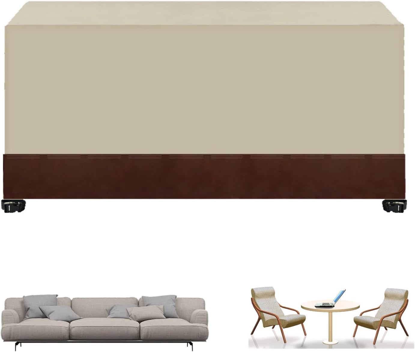 Large Patio Table Cover Waterproof, Outdoor Dining Table and Chairs Furniture Set Cover, Rectangle Couch Sectional Cover Outside, Anti-Fading, for Outdoor Furniture, Lawn, Deck