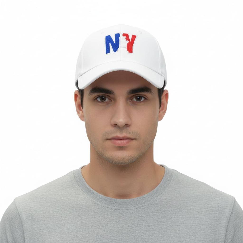 tomorrow fashion Men NY Baseball Cap Embroidered New York City Statue of Liberty Adjustable Cotton Summer Hat Casual Sports Dad Cap White-picture-13