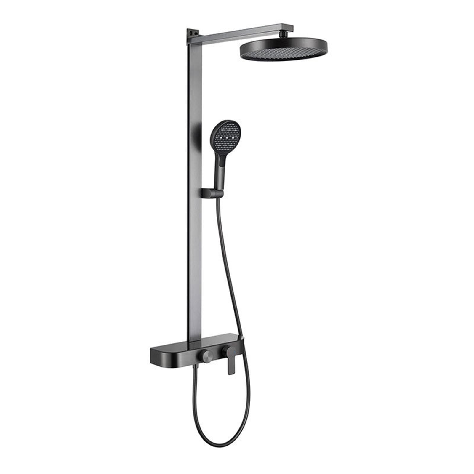 Columna de Ducha Exterior para Pared Gris Pistola Monomando