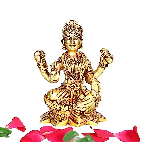 Indianstore4everyone Balambika Idol Brass | Premium Finish Balambigai Statue | Bala Tripura Sundari Idol, 10cm Height, Gold Colour - (1 Piece)