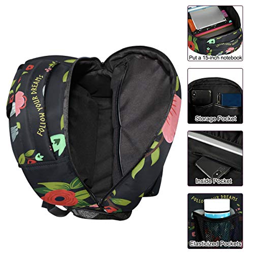 Zzkko Funny Sloth On Tree Branches Follow Your Dreams Boys Girls School Computer Backpacks Book Bag Travel Hiking Camping Daypack #TOP5