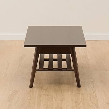 Amazon｜ニトリ 折りたたみテーブル ラポール 棚付き ダークブラウン