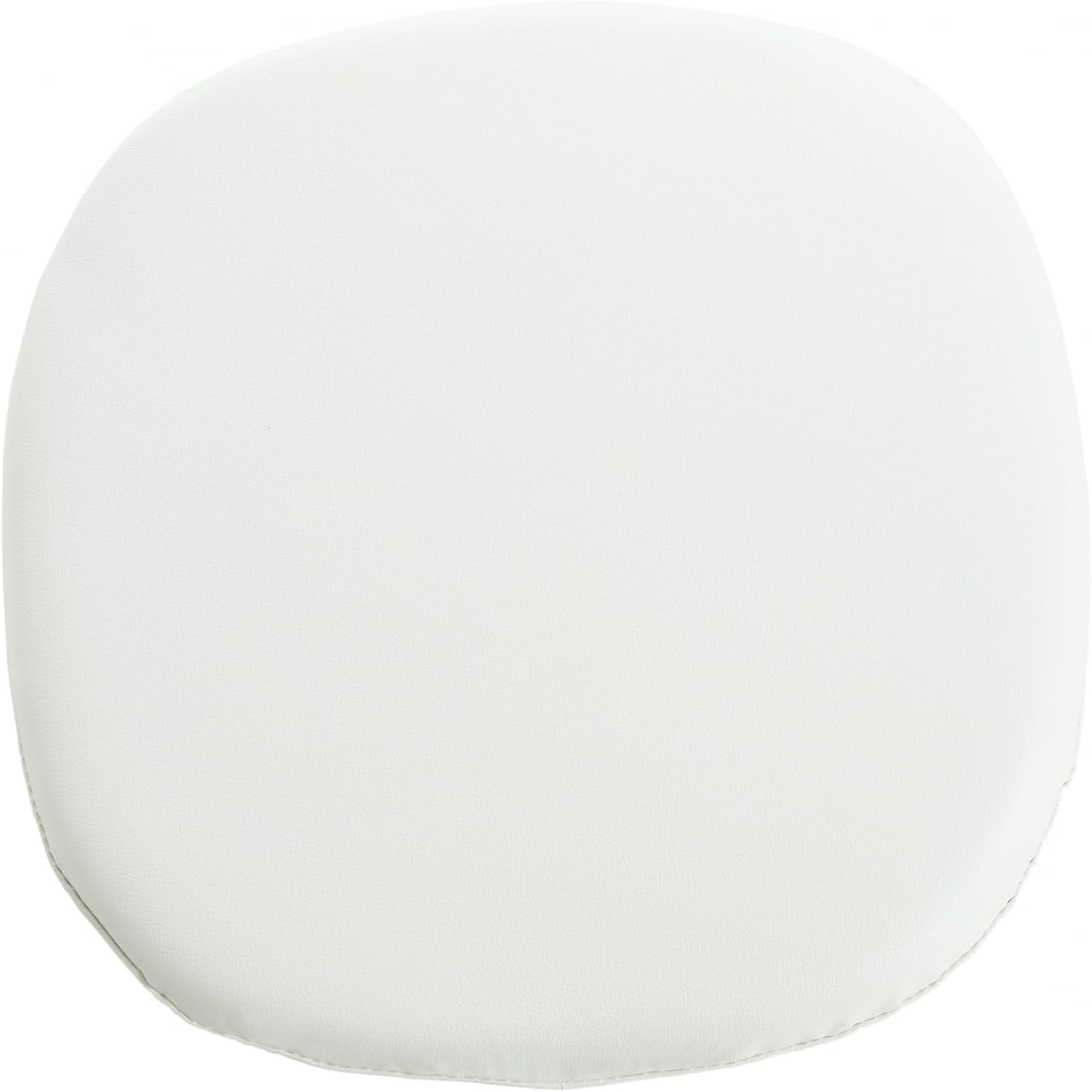 Fusion Living Sedia Lucida - Cuscino in PU - Sedie da Pranzo Moderne, da Cucina o da Ufficio - Bianco con Cuscino bianco