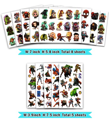 Jadevine Kids Hero Temporary Tattoos For Party Favor, 178 Pcs Boys Fake Tattoos For Birthday Decorations Supplies Super #TOP1