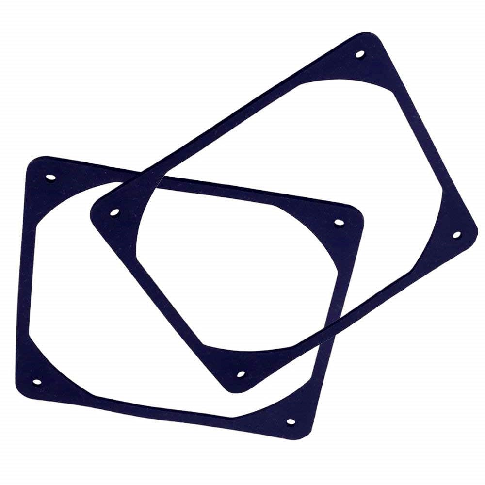 KAGAUOAS 10pcs 80mm 90mm 120mm 140mm Black Anti-Vibration Rubber Fan Gasket for PC Case - Reduce Noise and Vibration (140MM)