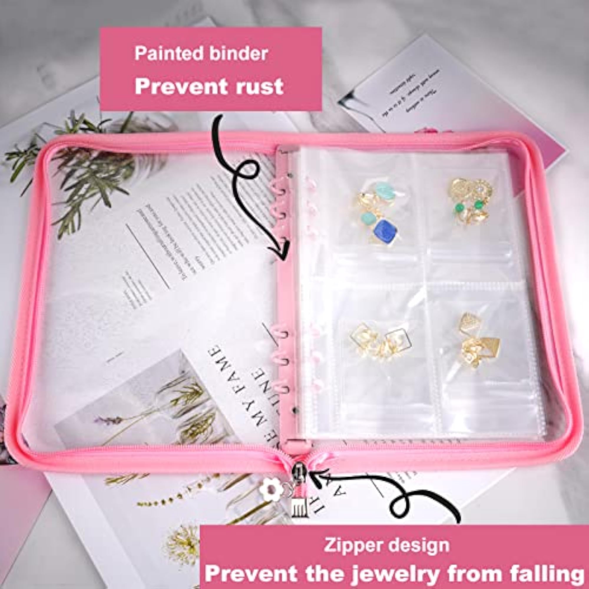 Travel Jewelry Organizer Transparent Storage Book Set